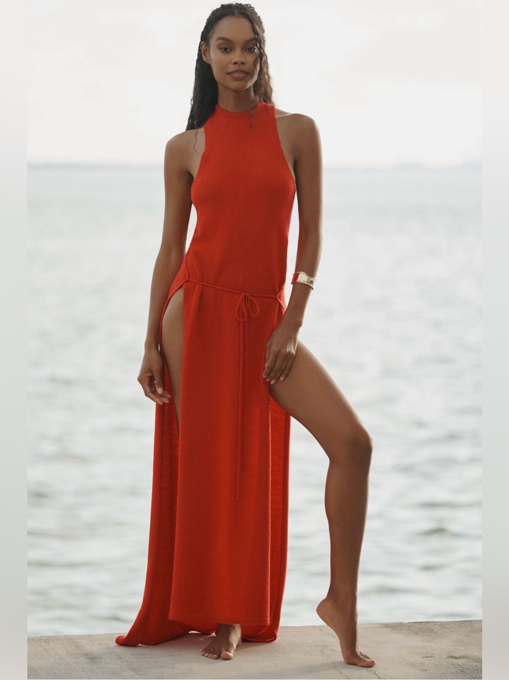 NWT Anthropologie Blithe Racerback Knit Maxi Dress